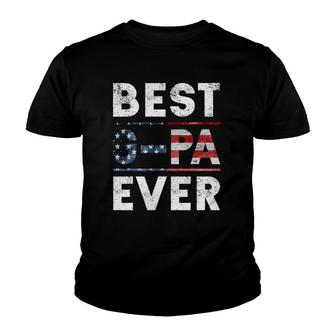Best G-Pa Ever Vintage American Flag Parents Day Gift Youth T-shirt | Mazezy AU