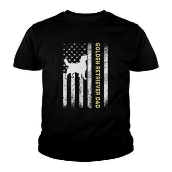 Best Golden Retriever Dad Ever Dog Lover American Flag Youth T-shirt - Thegiftio UK