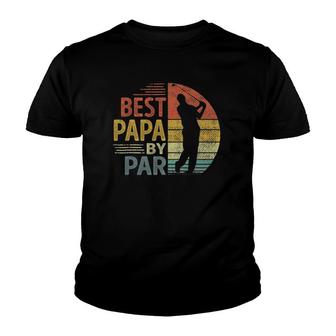 Best Papa By Par Father's Day Golf Gift Grandpa Youth T-shirt | Mazezy