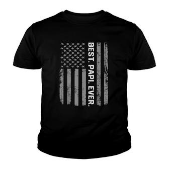 Best Papi Ever America Flag Gift For Men Father's Day Youth T-shirt | Mazezy