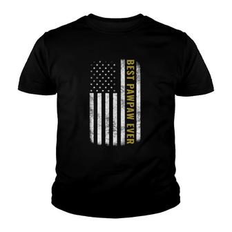 Best Pawpaw Ever Vintage American Flag Tee Father's Day Gift Youth T-shirt | Mazezy