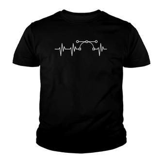 Bezier Curve Heartbeat Funny Animation Animator Gift Youth T-shirt | Mazezy