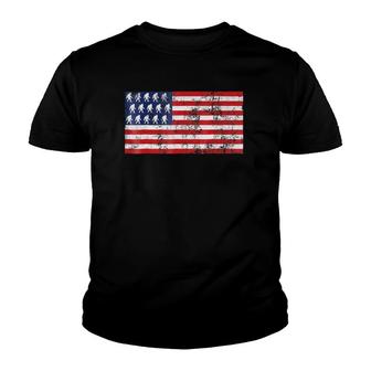 Bigfoot 4Th Of July S Patriotic Usa Flag Distressed Youth T-shirt | Mazezy
