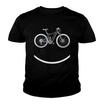 Bike Smiley Face Funny Mtb Cycling Gift Youth T-shirt | Mazezy