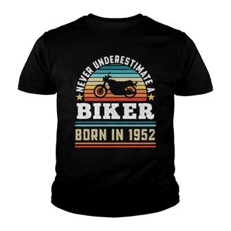Biker Born 1952 70Th Birthday Motorbike Youth T-shirt | Mazezy