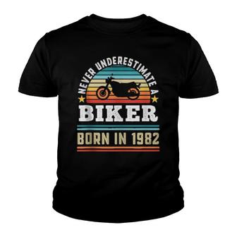 Biker Born 1982 40Th Birthday Motorbike Youth T-shirt | Mazezy