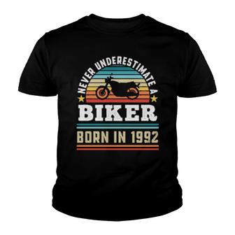 Biker Born 1992 30Th Birthday Motorbike Youth T-shirt | Mazezy