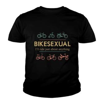 Bikesexxual Ill Ride Just About Anything Youth T-shirt - Thegiftio UK