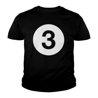 Billiards Ball 3 No 3 Costume Idea Pool Player Gifts Youth T-shirt | Mazezy