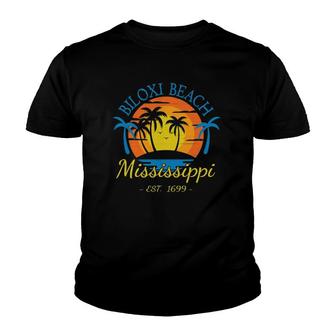 Biloxi Beach Mississippi Sunset Southern Small Town Getaway Youth T-shirt | Mazezy
