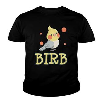 Birb Funny Yellow Cockatiel Bird Owner Mom Dad Meme Gift Youth T-shirt | Mazezy