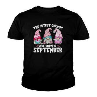 Birthday Gnome Tee The Cutest Gnomes Are Born In September Youth T-shirt | Mazezy
