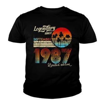 Birthday Legendary Since September 1987 Youth T-shirt | Mazezy
