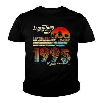 Birthday Legendary Since September 1995 Youth T-shirt | Mazezy