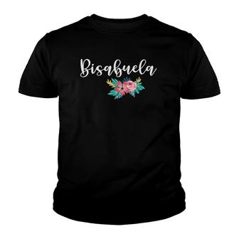 Bisabuela Pretty Floral Great Grandmother Baby Announcement Youth T-shirt | Mazezy