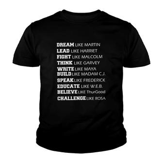 Black History Leaders Dream And Inspire Youth T-shirt | Mazezy