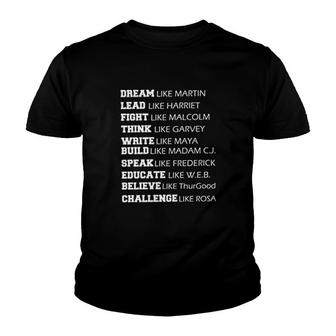 Black History Leaders Dream And Inspire Youth T-shirt - Thegiftio UK