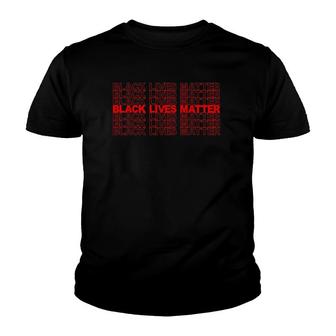 Black Lives Matter Repeating Red Text Youth T-shirt | Mazezy