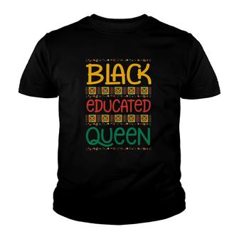 Black Queen African American Black And Educated Queen Youth T-shirt | Mazezy