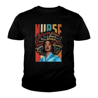 Black Woman Nurse Afro Black History Month Youth T-shirt - Thegiftio UK