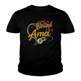 Blessed Ama Grandma Mother's Day Gift Youth T-shirt | Mazezy