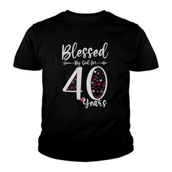 Blessed By God For 40 Years Old 40Th Birthday Gift For Women Youth T-shirt | Mazezy