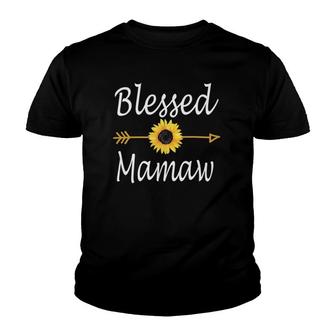 Blessed Mamaw Sunflower Mothers Day Gifts Youth T-shirt | Mazezy