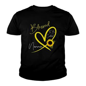 Blessed To Be Called Nonna Sunflower Heart Mother's Day Youth T-shirt | Mazezy