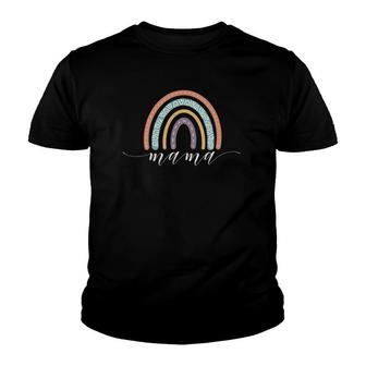 Boho Rainbow Mama Rustic Pastel Earth Tones Youth T-shirt | Mazezy
