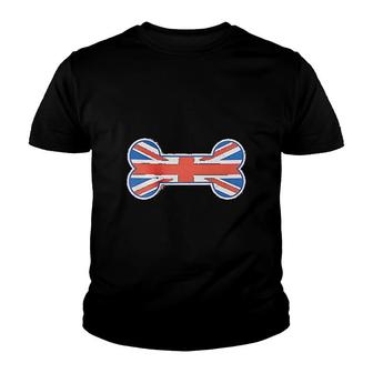 Bone Shaped United Kingdom Union Jack Flag Youth T-shirt | Mazezy