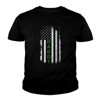 Border Patrol Agent Daddy Gift Patriotic American Flag Dad Youth T-shirt | Mazezy