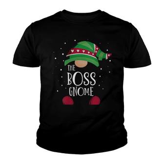 Boss Gnome Matching Christmas Pjs Family Pajamas Youth T-shirt | Mazezy