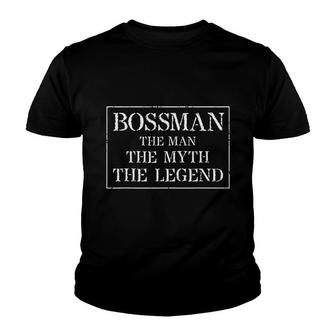 Boss Man Gift The Man Myth Legend V2 Youth T-shirt - Thegiftio UK