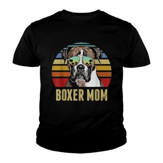 Boxer Best Dog Mom Ever Retro Sunset Beach Vibe Youth T-shirt | Mazezy