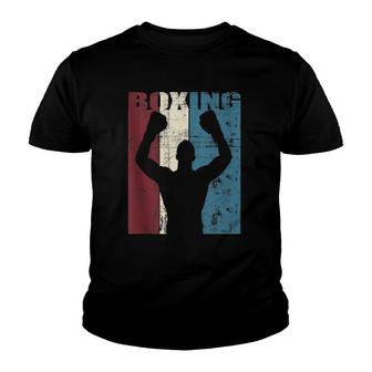 Boxing Gift Vintage Boxing Player Distressed Youth T-shirt | Mazezy
