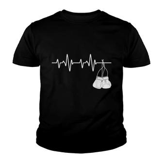 Boxing Heartbeat Boxing Boxer Kickboxing Fan Youth T-shirt | Mazezy