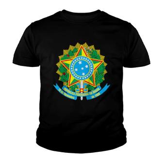 Brazil Coat Of Arms Brazilian Tee Flag Souvenir Youth T-shirt | Mazezy