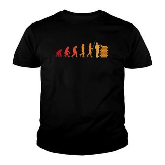 Bricklayer Evolution Funny Wall Builder Gift Youth T-shirt | Mazezy
