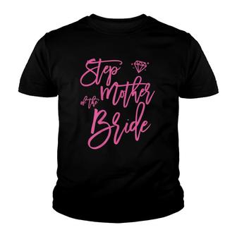 Bridal Party Step Mother Of The Bride Cute Pink Youth T-shirt | Mazezy