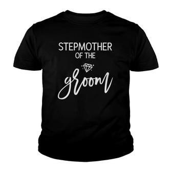 Bridal Party Stepmother Of The Groom Navy Blue Cute Youth T-shirt | Mazezy