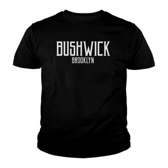 Bushwick Brooklyn Ny Vintage Text Pink With White Print Youth T-shirt | Mazezy CA