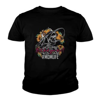 But Did You Die Mom Life Skull Bandana Sunflower Youth T-shirt - Thegiftio UK