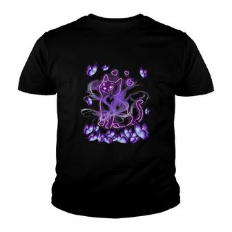 Butterfly Cat Youth T-shirt | Mazezy