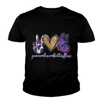 Butterfly Peace Love Youth T-shirt | Mazezy