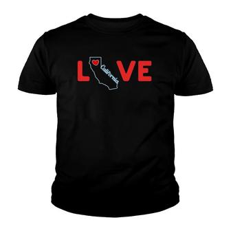 California Love State Outline Of California In The Word Love Youth T-shirt | Mazezy