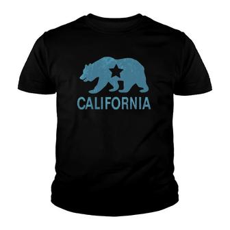 California Souvenir Distressed Bear Gift Youth T-shirt | Mazezy