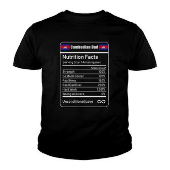 Cambodian Dad Nutrition Facts Father's Youth T-shirt | Mazezy