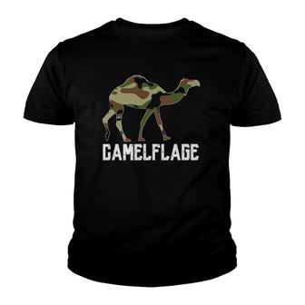 Camelflage Camouflaged Camel Funny Pun Outfit Youth T-shirt | Mazezy