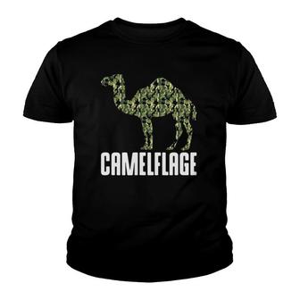 Camouflage Camel Dromedary Camelflage Hump Day Camo Outfit Youth T-shirt | Mazezy