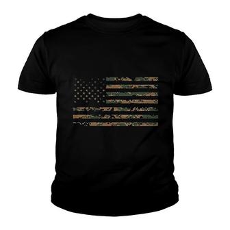 Camouflage Flag Usa Youth T-shirt | Mazezy